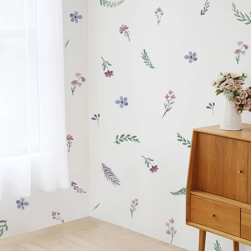 36pcs Purple Lris Flower Wall Sticker Trendy Boho Style Bohemian Wall Decals for Living Room Bedroom Nursery Kid Room Home Decor view 6