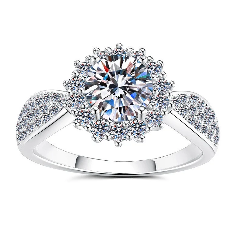 

JZ0220 Lefei Fashion Trendy Luxury Color D Simple Classic Moissanite Babybreath Ring For Women 925 Sterling Silver Party Jewelry