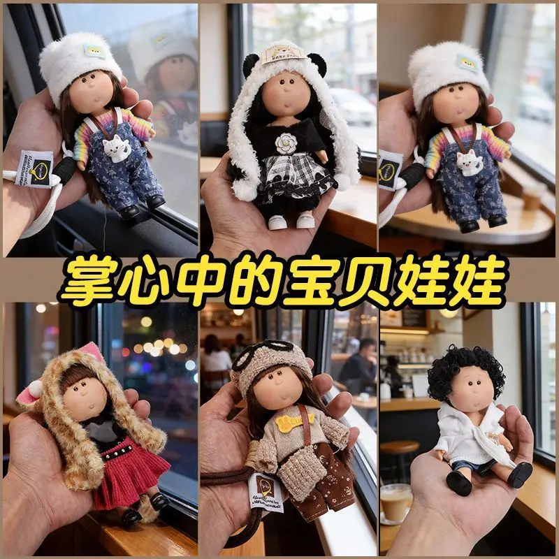 

Кукла-картошка Миа 14 см, милая мини-кукла для переодевания со сменной одеждой, обувью, сумкой, подвеской-брелоком для девочек, украшение для рюкзака