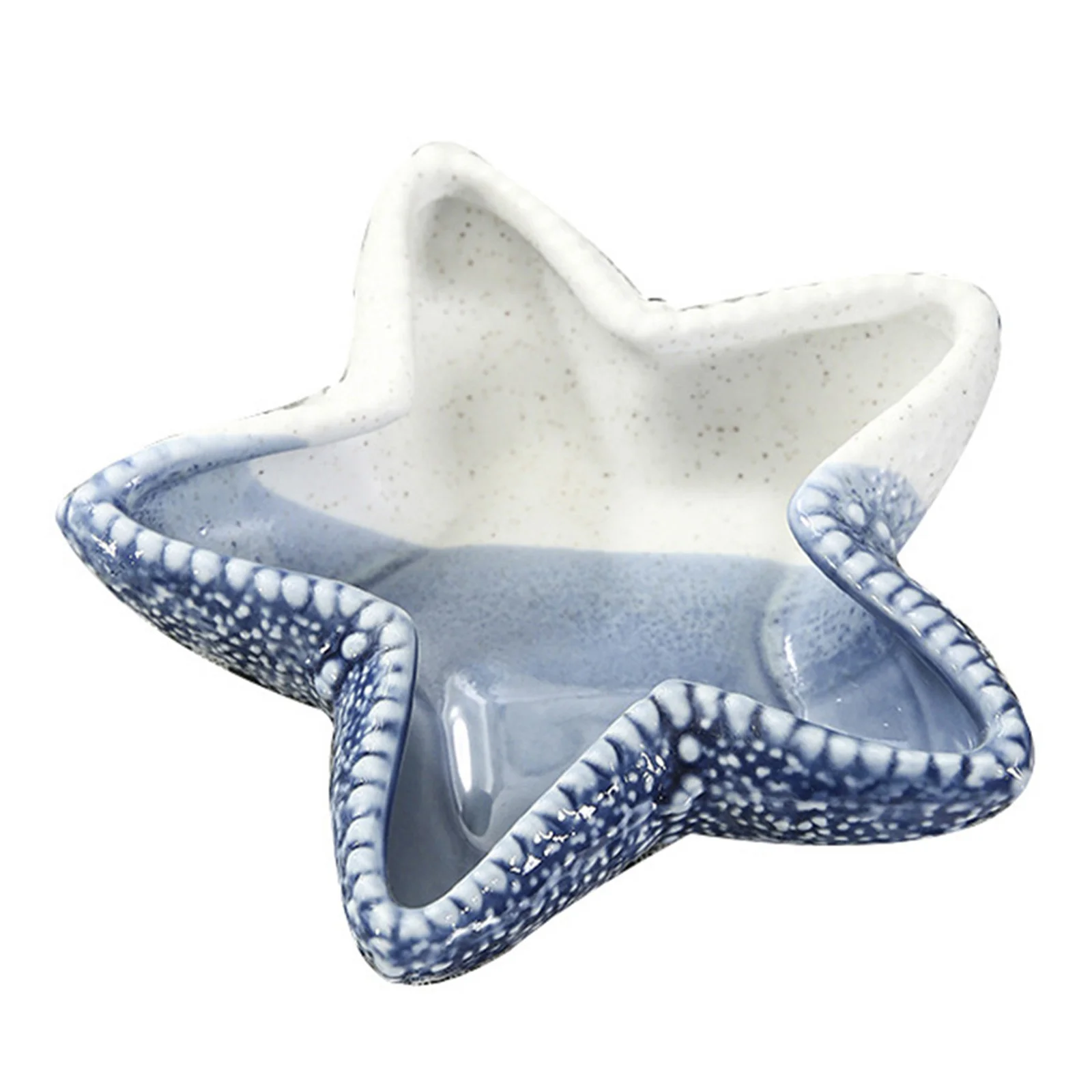 

1 шт. керамическая тарелка для хранения в форме морской звезды синего цвета, простой модный дизайн, идеально подходящий для организации дома, отеля, общежития