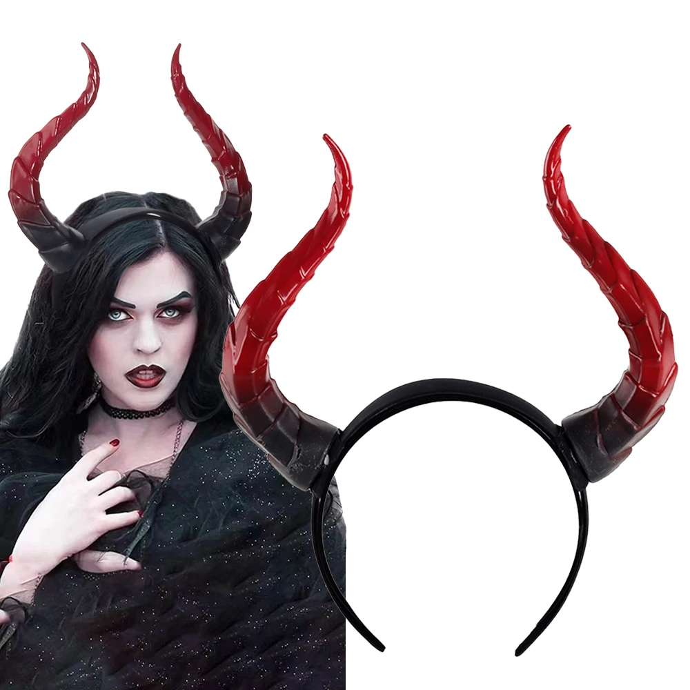 

Demon Horns Headpiece Cosplay Animal Antelope Cow Devil Headwear Halloween Headdress Carnival Party Costumes Props Gifts