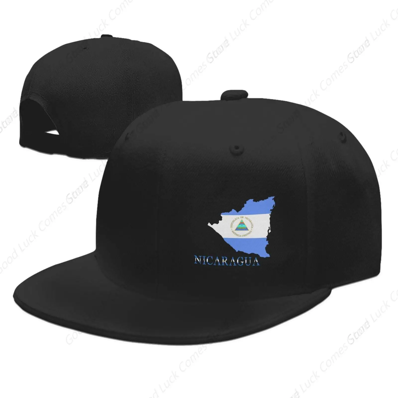 Nicaragua Flag Map Outdoor Snapback Trucker Dad Hat for Men Women, Sports Adjustable Flat Bill Brim Baseball Cap