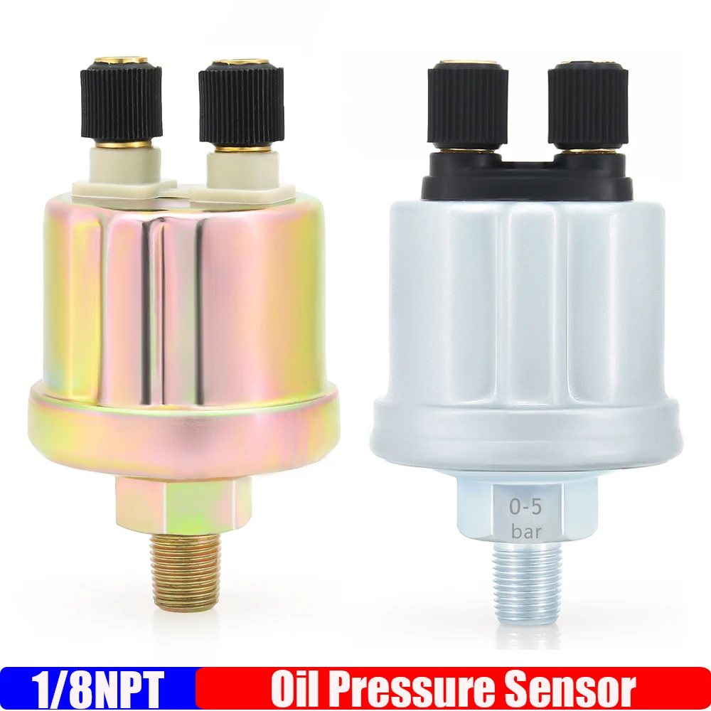 

Universal Oil Pressure Sensor 0-5Bar 0-10Bar 1/8NPT Generator Part 10MM Crew Plug Alarm Pressure Sensor Oil Pressure Sensing