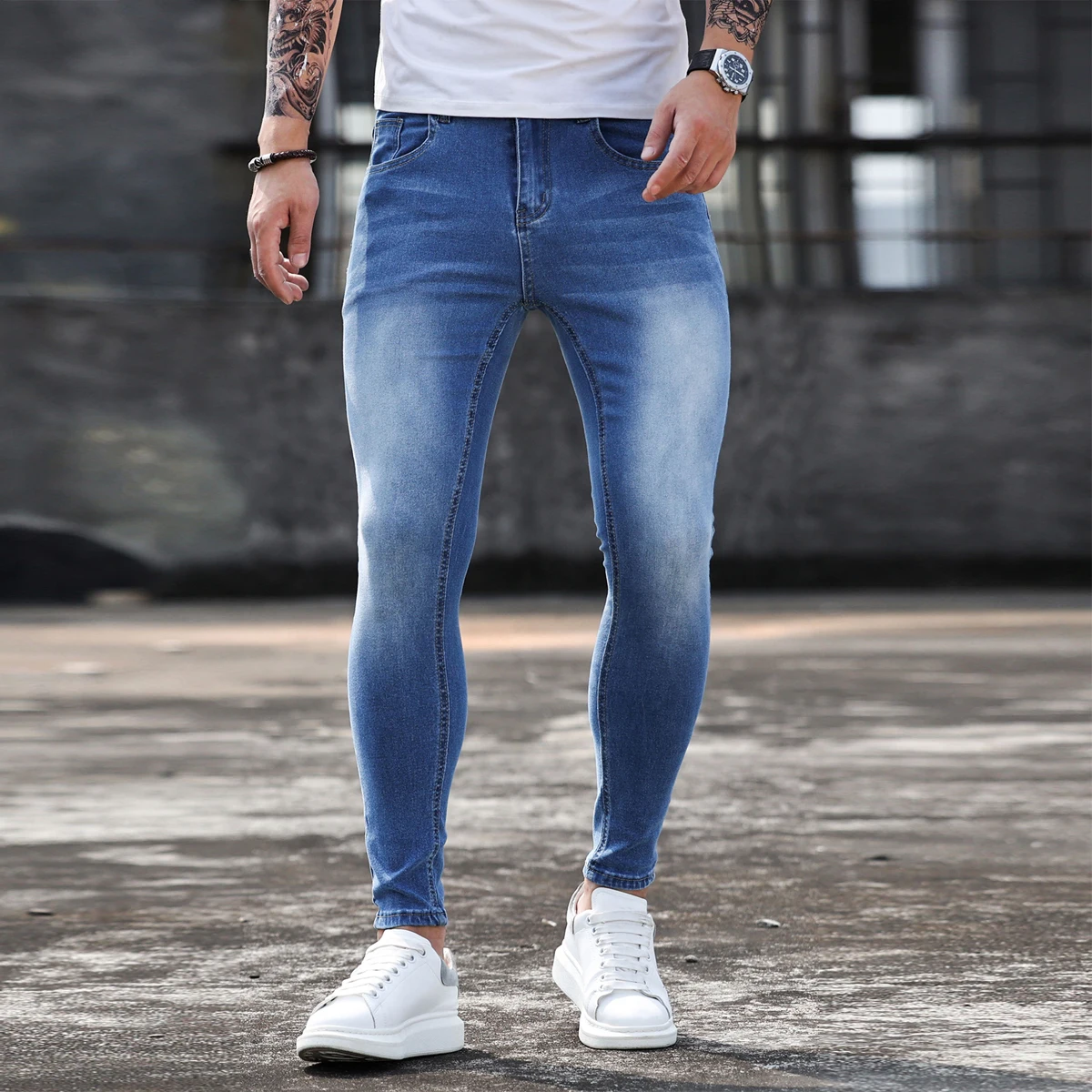 Jeans For Mans Black Slim Fit Quality Blue Casual Male Jeans Pants Skinny Fit Men Pants Hip Hop Streetwear Cotton Denim Trousers