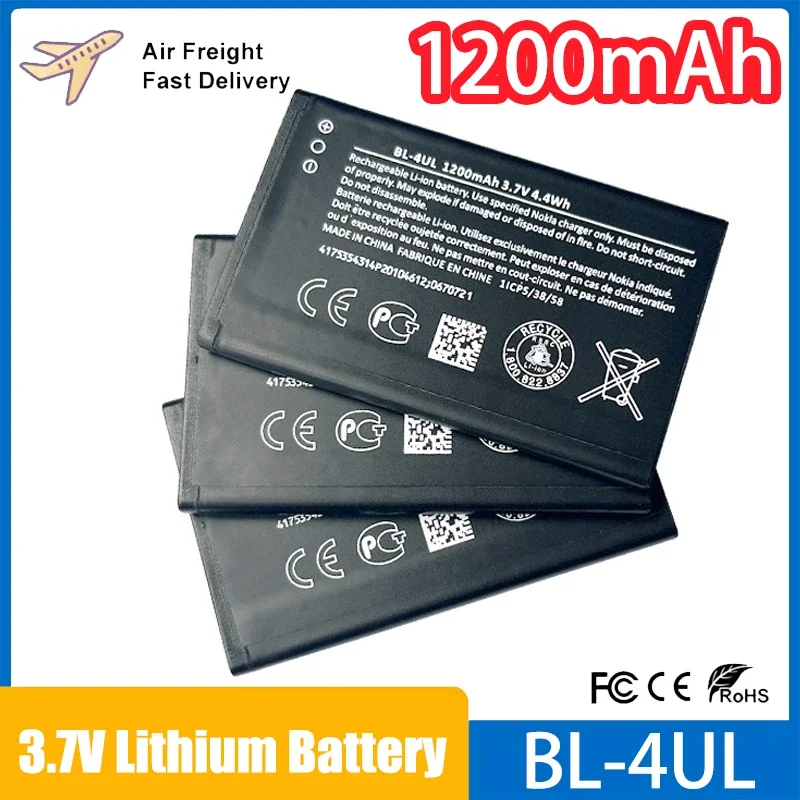 BL-4UL Battery for Nokia 2017 TA1030 Lumia 225 330 RM-1172 RM-1011 RM-1126 3.7V 1200mAh Lithium Polymer Rechargeable Batteries