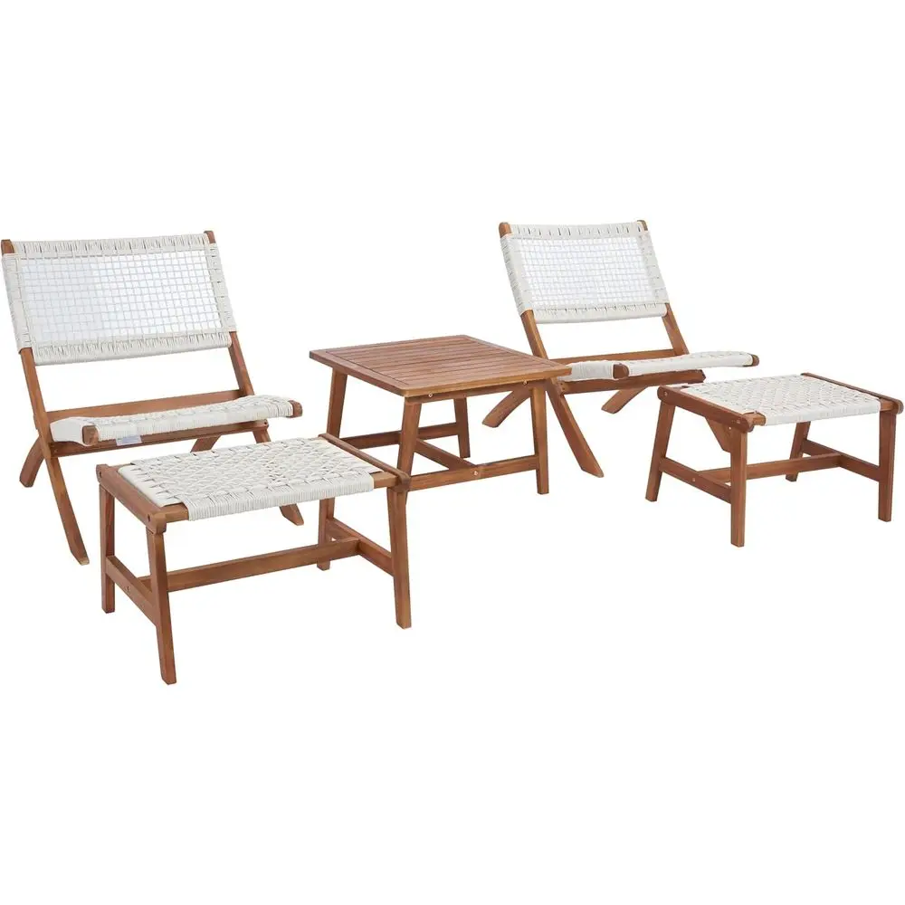 

Natural White Woven 5-Piece Outdoor Patio Furniture Set