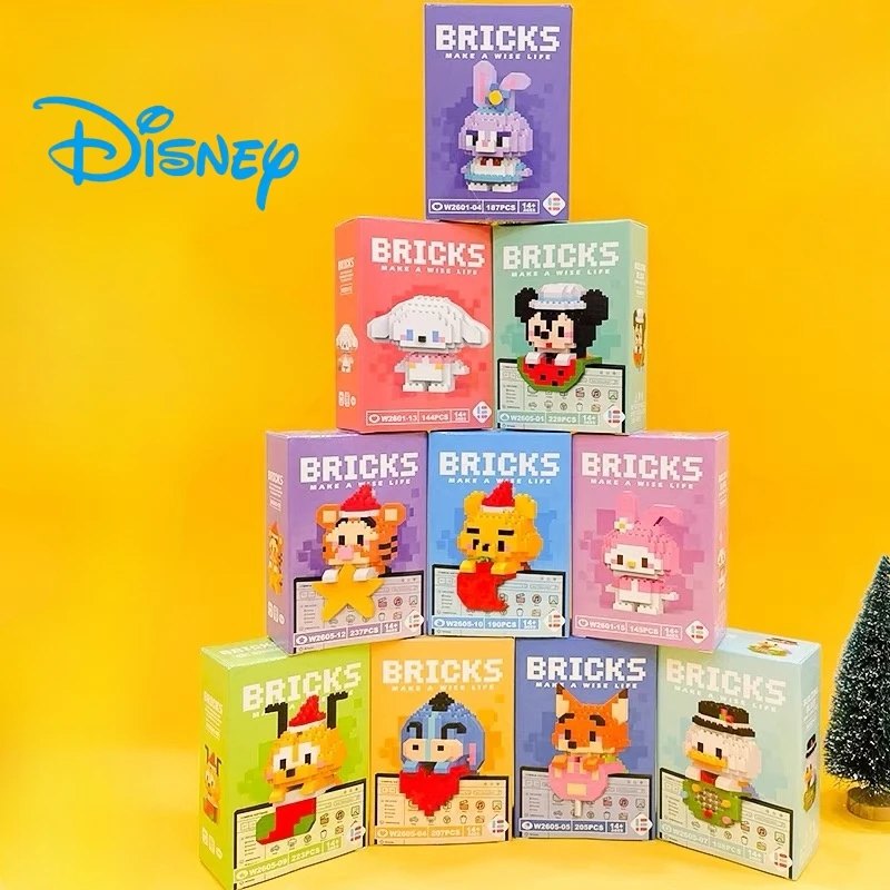 Disney Mini Action Figure Princess Toy Building Block Doll Model Mickey Mouse Blocks Toys Bricks Assemble Toys Kids Gifts