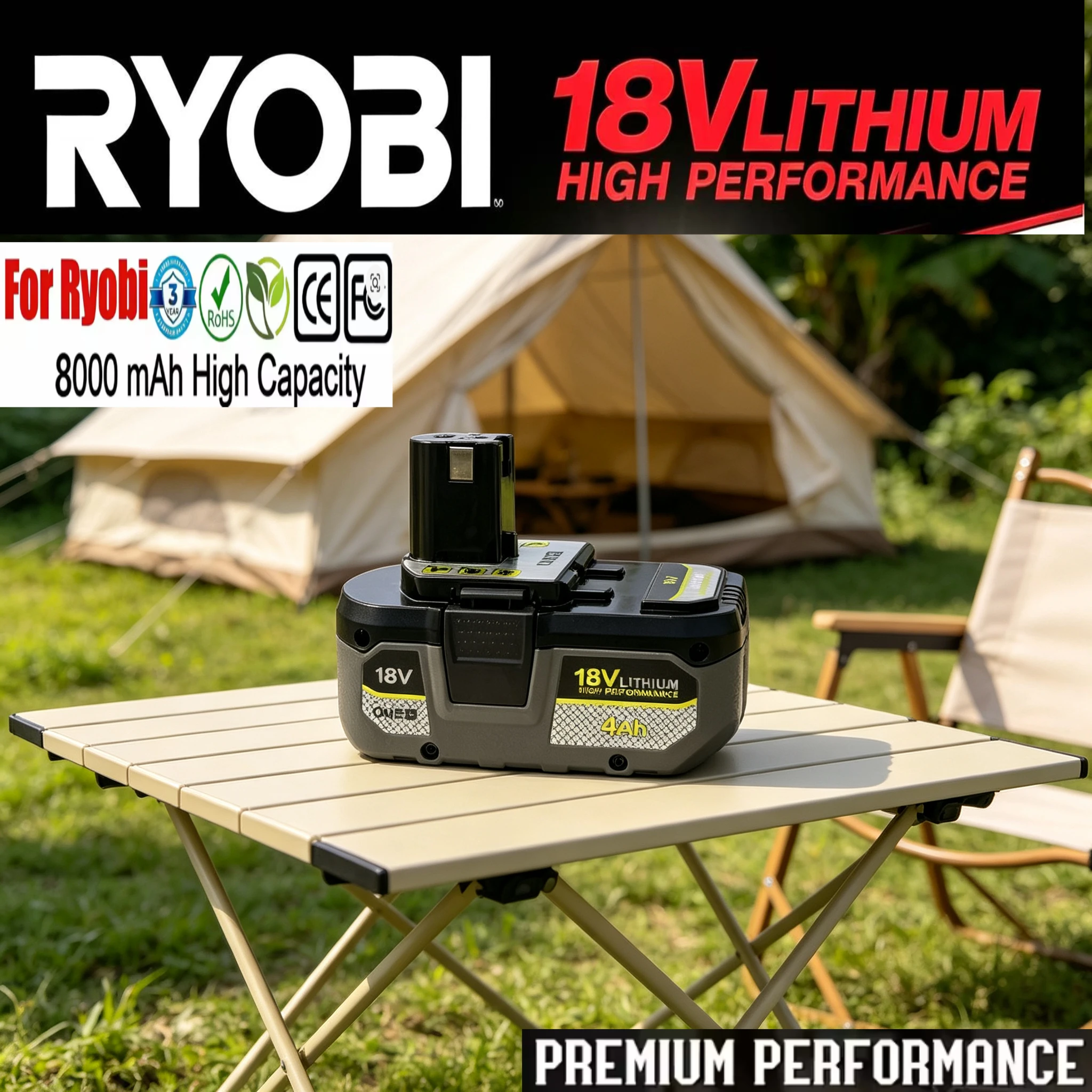 

Genuine RYOBI ONE+ 18V 4.0Ah Replaceable High-Capacity Battery,Enhanced Li-ion for Longer Runtime All DIY ONE+ Power Tools