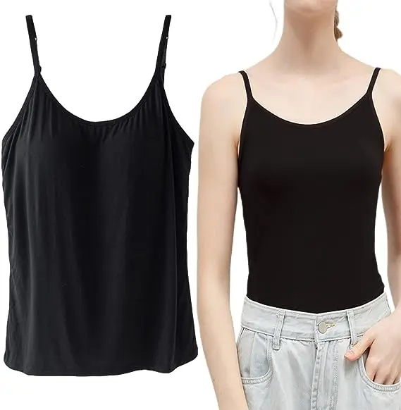 2pcs Women Simple Camisoles Girl Sexy Strap Cotton Sleeveless Thin Camisole Vest Solid Top All-match Base Vest Tops for Female