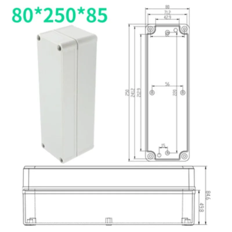 1Pc 80x250x85mm Button wiring indoor and outdoor waterproof box