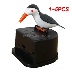 1~5PCS Cute Bird Peck Automatic Toothpick Holder Press-type Toothpick Dispenser Container Plastic Home Decoration Toothpick