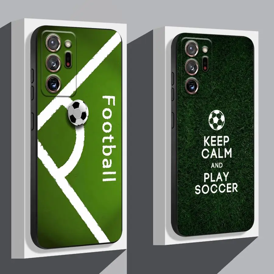 Custodia da calcio per Samsung Galaxy Note 9 S10 10 Plus 20 Ultra S8 S9 8 Cover morbida nera per telefono
