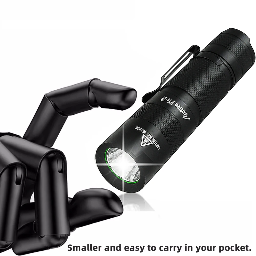 Mini AA Pen Pocket Torch, Super Bright Lumen Waterproof Keychain LED Torch, Handheld Torch with Clip, Powered by AA or 14500