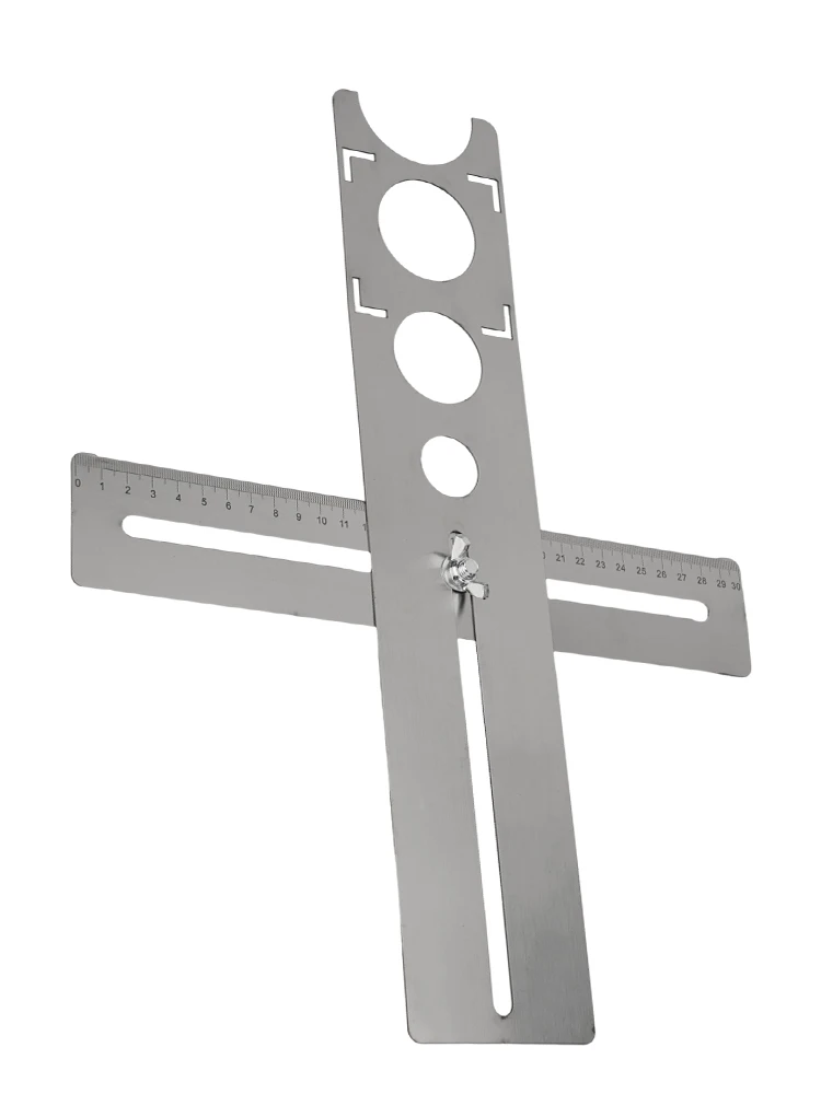 

Reliable Stainless Steel Hole Locator Ruler Adjustable Punching Tool for Precise Measurement of Ceramic and Marble Materials