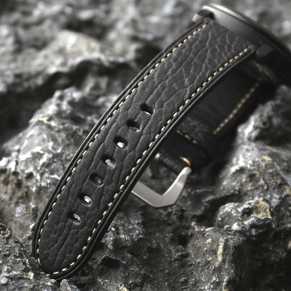 Handmade Sharkskin Genuine Leather Strap, 20 22 24MM, High-end Genuine Leather Bracelet, Vintage Style For PAM111 441 Men's Brac