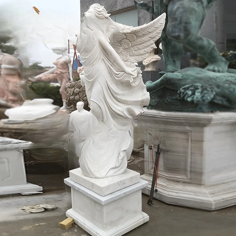 Ideal Art Quality Statue Outdoor Natural Carving Marble Stone White Sculpture Serpentine Statue For Sale