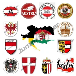 Austria Map Vinyl Stickers Austria Flag Coat of Arms A AUSTRIA Country Code Reflective Decal ViennaTravel Sticker Laptop Luggage