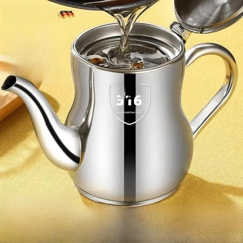 

Большая емкость для масла из нержавеющей стали 304 с фильтром, для кухни, с подогревом, для домашнего использования, герметичная емкость для масла, в комплекте с фильтром.