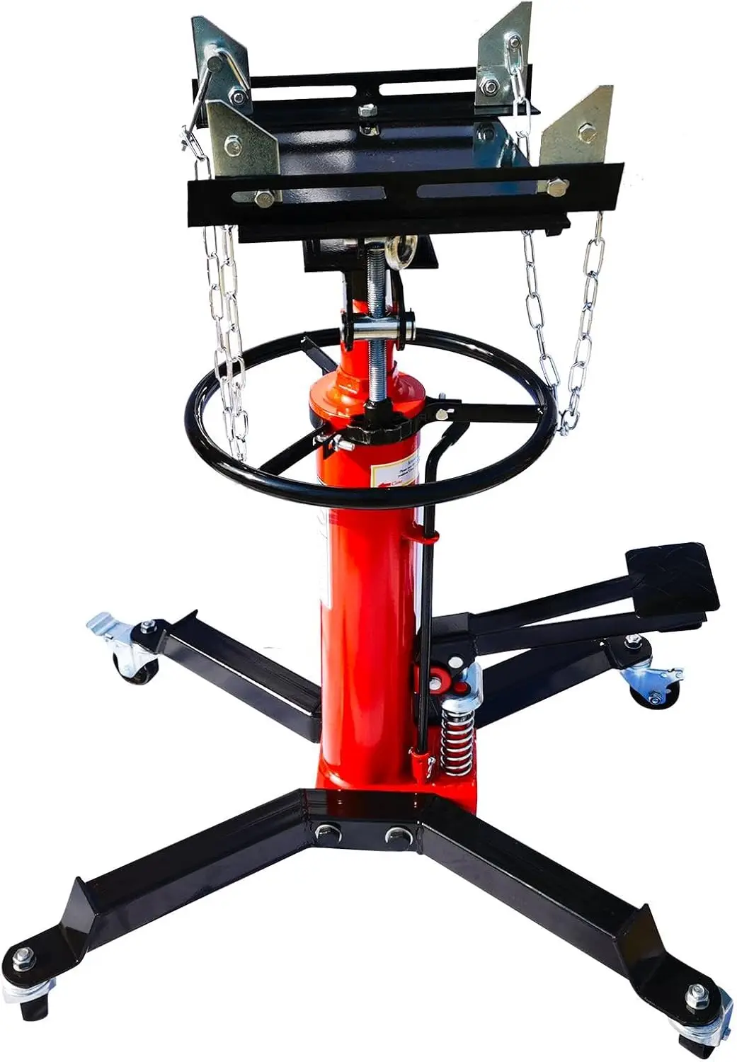 

2-ступенчатый домкрат для коробки передач, емкость 1600 фунтов, телескопический напольный домкрат с высоким подъемом, напольный домкрат для гидравлической коробки передач с 360° ° С