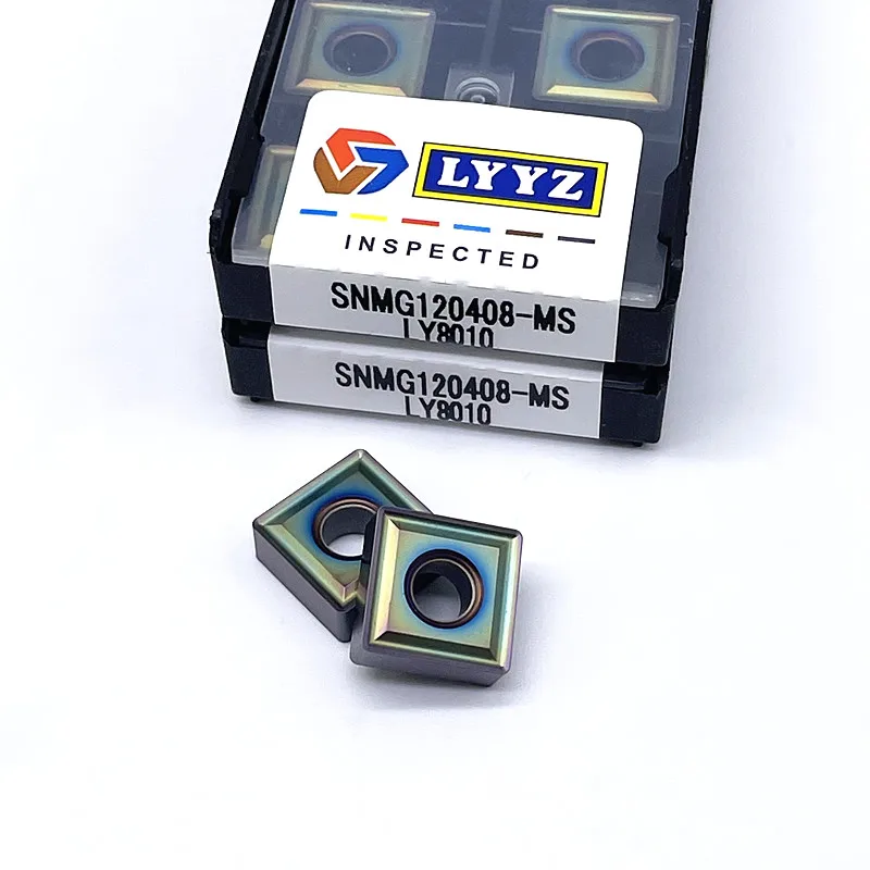 SNMG120404 SNMG120408 SNMG120412 MA MS LY8010 herramientas de torneado de carburo CNC, cortador de torno, piezas de inserción de corte