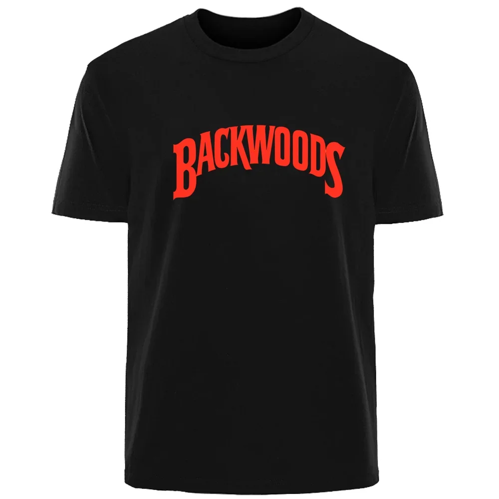 Simple BACKWOODS Printed High Quality Men's 100% Cotton Breathable Sweat Absorbent T-Shirt Casual Fashion Men's Street Wear