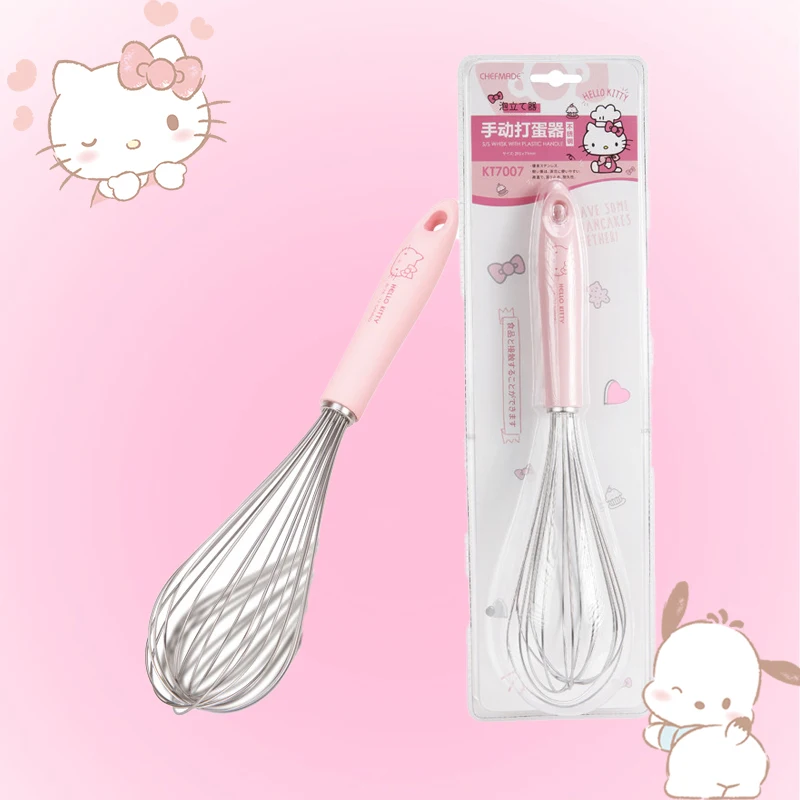 Hello Kitty Mixer Authentic Sanrio Anime Cinnamoroll Kawaii Manual Whisk Stainless Steel Baking Tool Cute Sweet Best Friend Gift