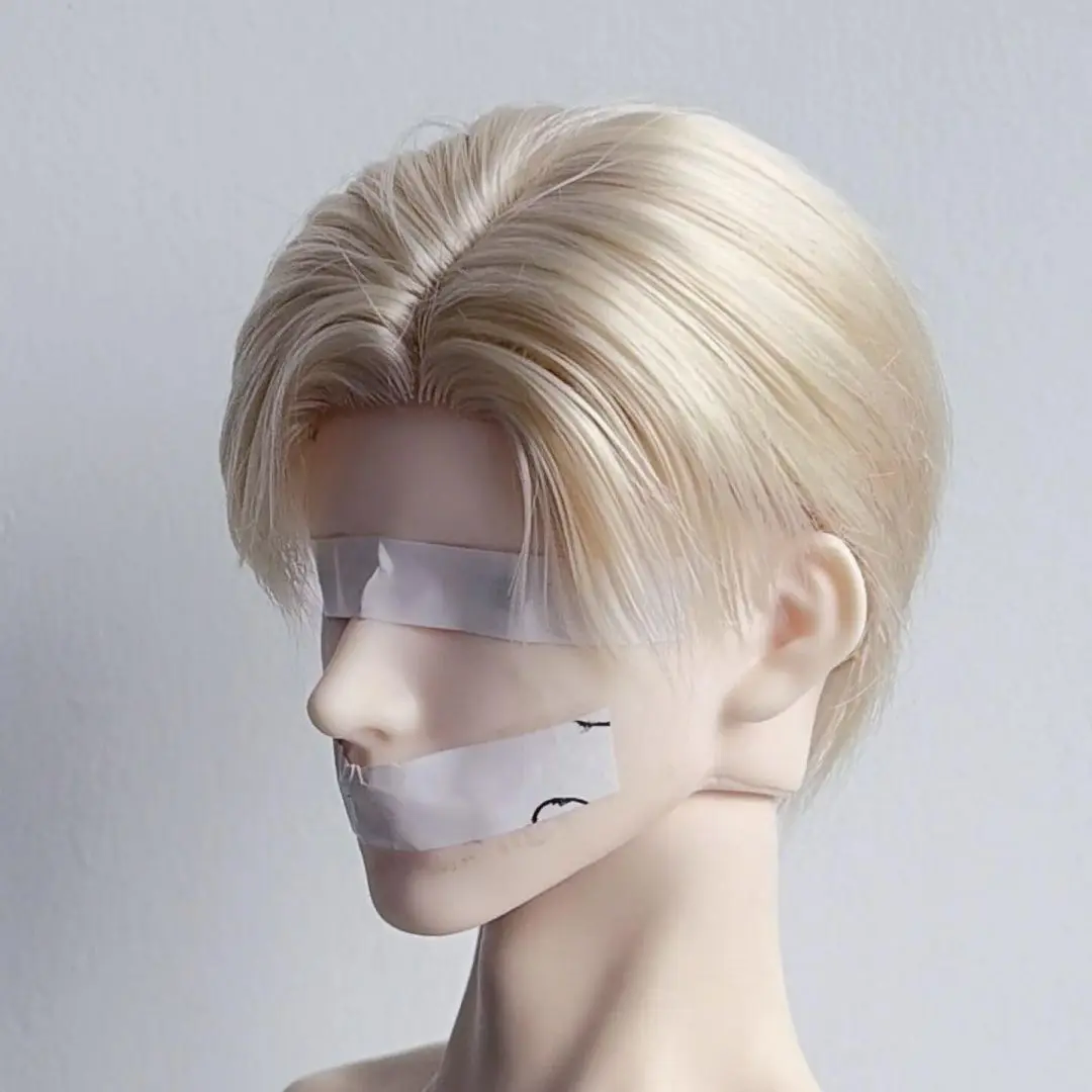 1/3 1/4 1/6 High Temperature Silk Wig Bjd Doll Men's Milk Gold Short Hair Unshaped Trimmable Bjd Doll Accessories No Doll