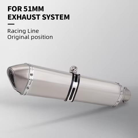 Exhaust pipe motorcycle off-road 570mm universal 51mm EXHAUST SYSTEM FOR CBR650 MT07 R3 R7 Z900 S1000R