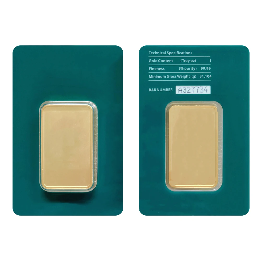 VB 1g/2,5g/10g/20g/1oz/50g 24K vergulde goudstaven in oranje verzegelde verpakking, niet-magnetische koperen staaf, onafhankelijk serienummer, cadeau