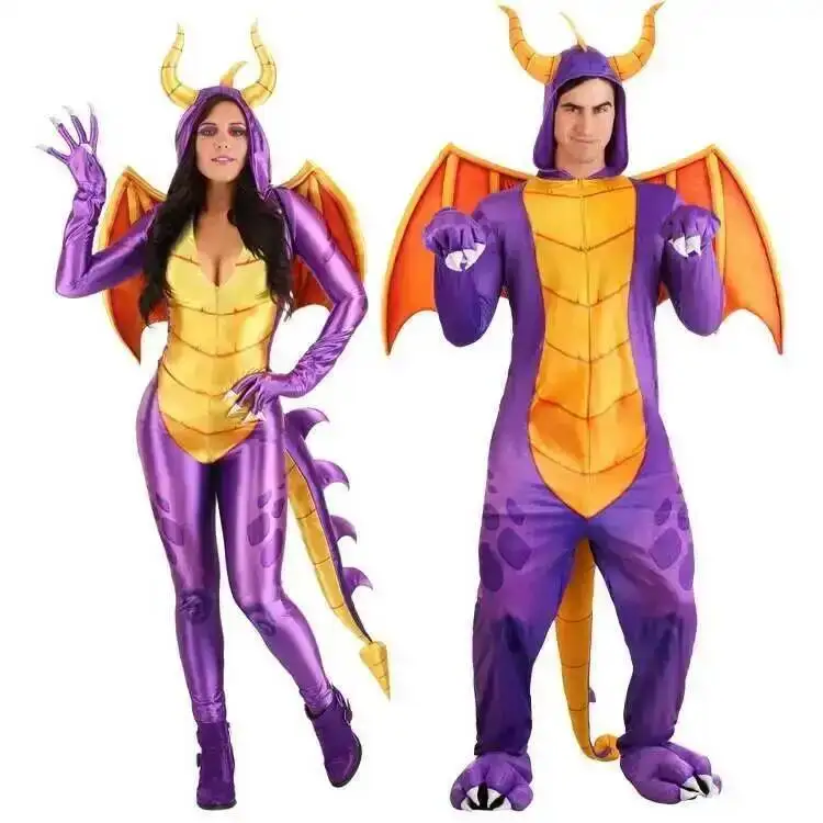 

Magic Cosplay Women Dinosaur Halloween costume Easter pterosaurs Carnival Adult Cosplay Monster couples dress costume
