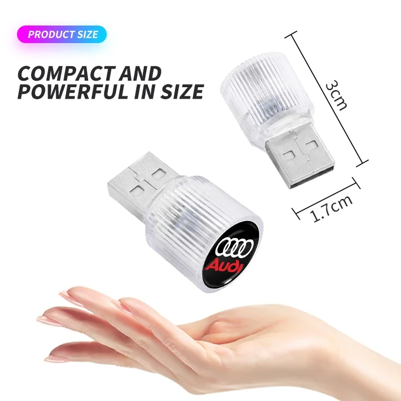 7 ألوان سيارة LED الضوء المحيط USB تركيب مجاني الضوء الزخرفية الداخلي لأودي A6 Q7 A7 S3 A8 A3 RS5 A1 A5 A4 B8 Q5 Q3