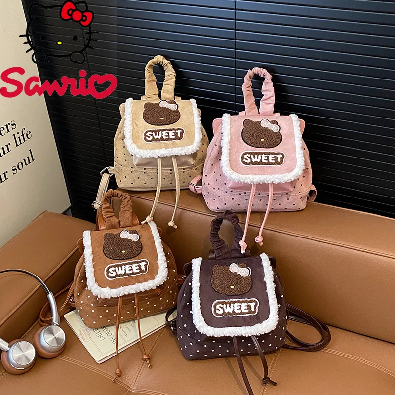 

Hello Kitty 2026 New Women's Drawstring Backpack Fashionable High Quality Women's Backpack Cute Versatile Girls Storage Backpack