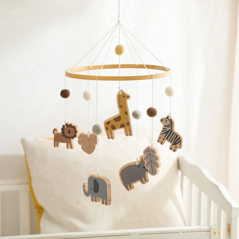 Bayi Mobile untuk Crib - Jungle Animals bayi Mobile - Nursery Mobile - Nursery Mobile untuk anak perempuan atau anak laki-laki jenis kelamin netral buatan tangan ponsel kualitas tinggi