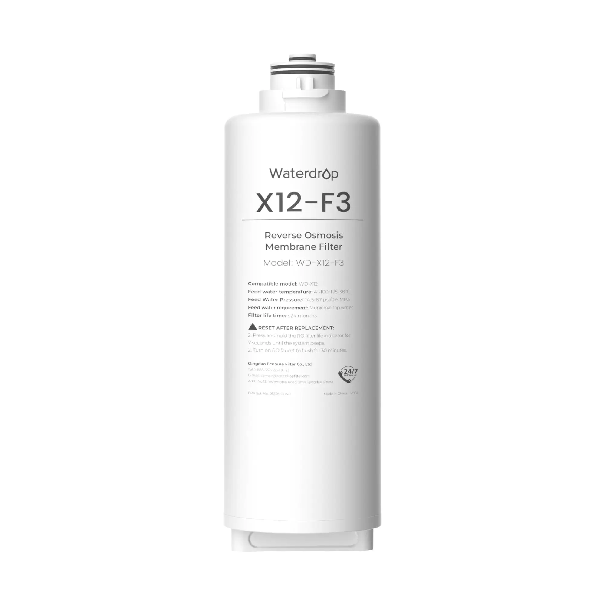 Waterdrop X12-F3 Filter, Replacement For All X12 1200 GPD Series RO System