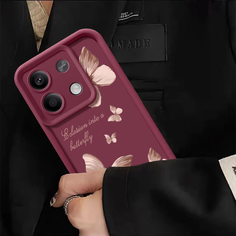 Shockproof Golden Butterfly Case For Xiaomi 11T 13T Pro Poco F6 X6 X5 M6 Pro 4G Funda Redmi Note 10 11 12 13 Pro 5G 11s Cover