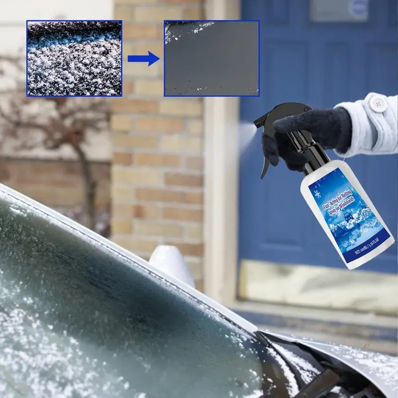 Windshield De Icer Spray Window Snow Spray Windshield Defroster Spray De-Icer Spray Frost Remover Ice Melt Spray Fast Acting