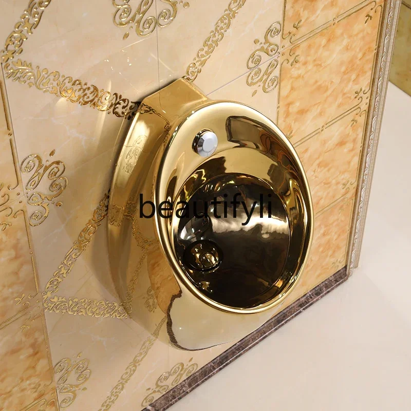 B178 Household ceramic gold urinal Adult wall-mounted automatic sensor urinal Hotel project