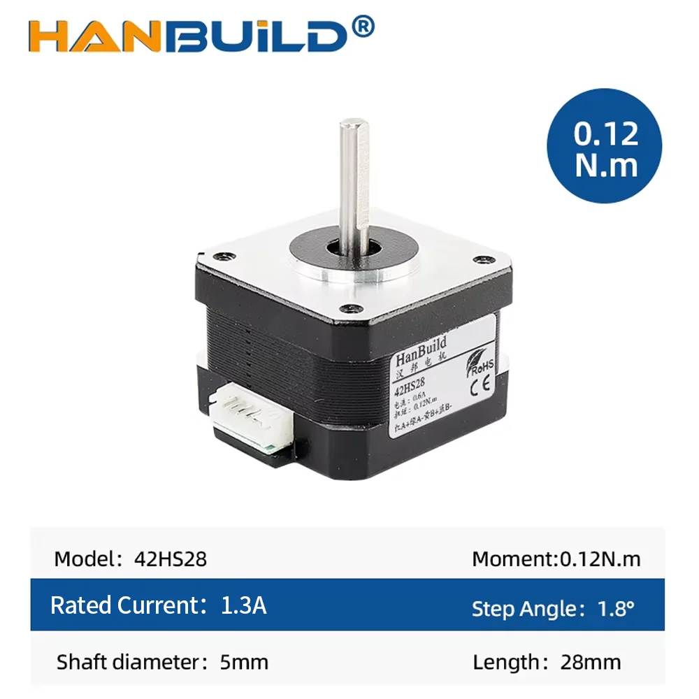 1PCS  Motor 5pcs Nema 17 Stepper Motor 42BYGH28 (17HS2408S)4-lead H28mm For CNC 3D Printer 42 Step Motor 12V