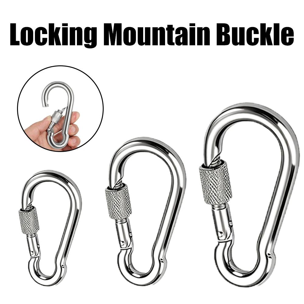 M5 M6 M8 Stainless Steel Carabiners - Heavy Duty Durable & Rust-Free Clips for Gym Swing Dog Leashes Hammocks Keychains