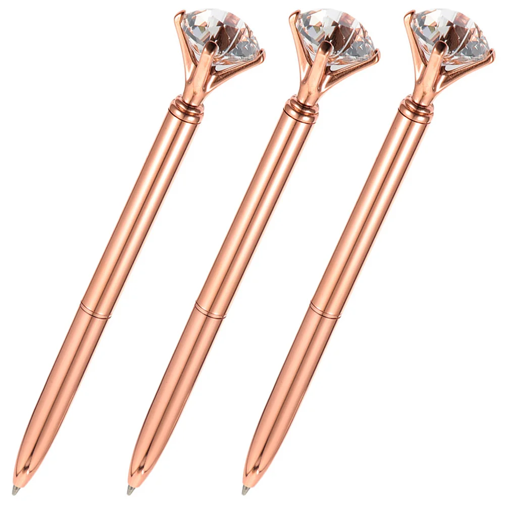 

3pcs Metal Ballpoint Pens Craft Pen Daily Use Smooth Writing Unique Office Tools Ergonomic Design Chic Pen for Students