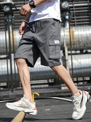 Men's Multi Pocket Cargo Shorts, Casual Waist Drawstring Cargo Shorts For Summer, Bermuda Shorts