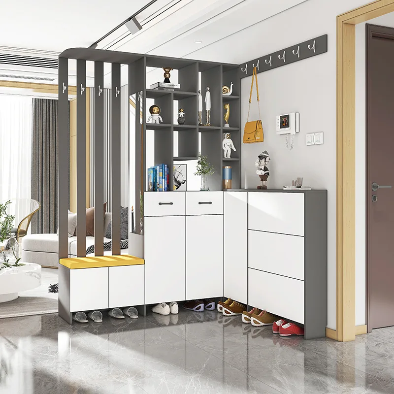 Modern entrance hall cabinet combination tipping bucket shoe  integrated corner entrance  decorative cabinet simpl