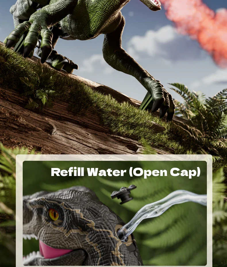 Simulation RC Dinosaur With Spray 2.4G Remote Control Walking Dinosaur Robot Toys Spray Dinosaur Velociraptor Gifts Toy For Kids