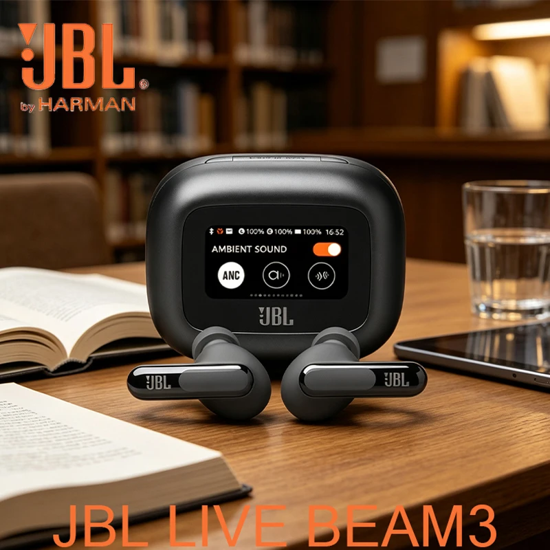 JBL LIVE BEAM3 Colorful Wireless Noise Reduction In Ear Hanging Bluetooth Earphones Touch Screen Smart Earphones