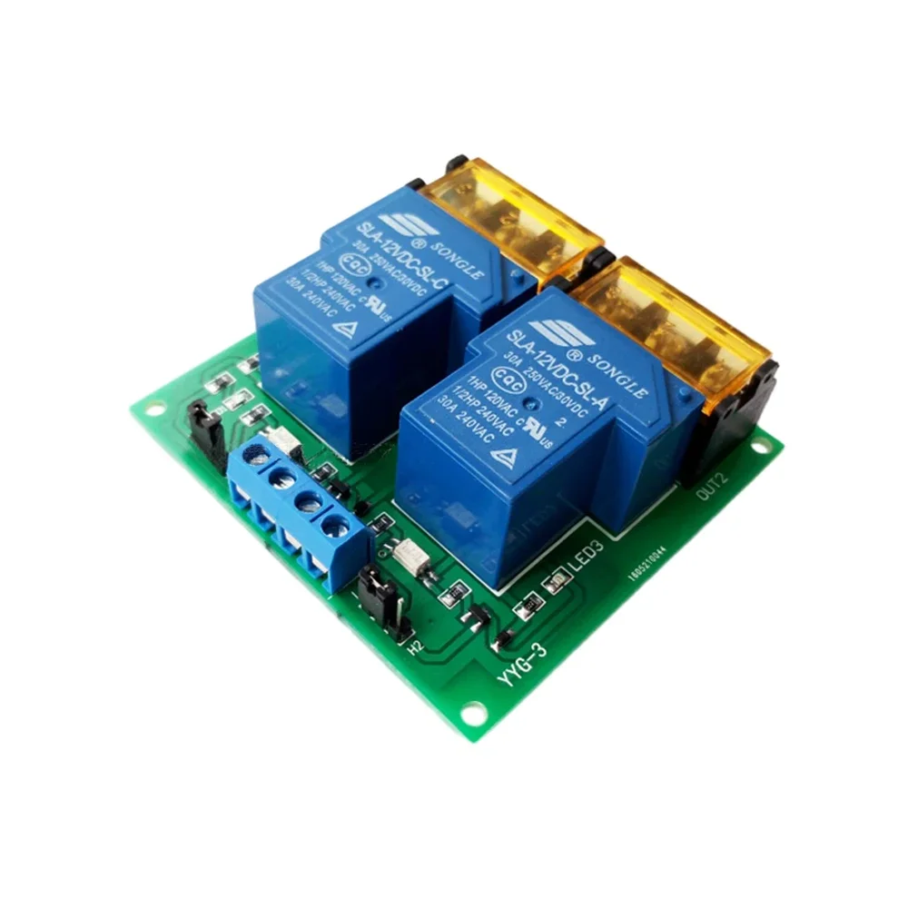 DC 5V 12V 24V 2 Channel Relay Module 30A Relay Board Optocoupler Isolation High Low Trigger Industrial PCB