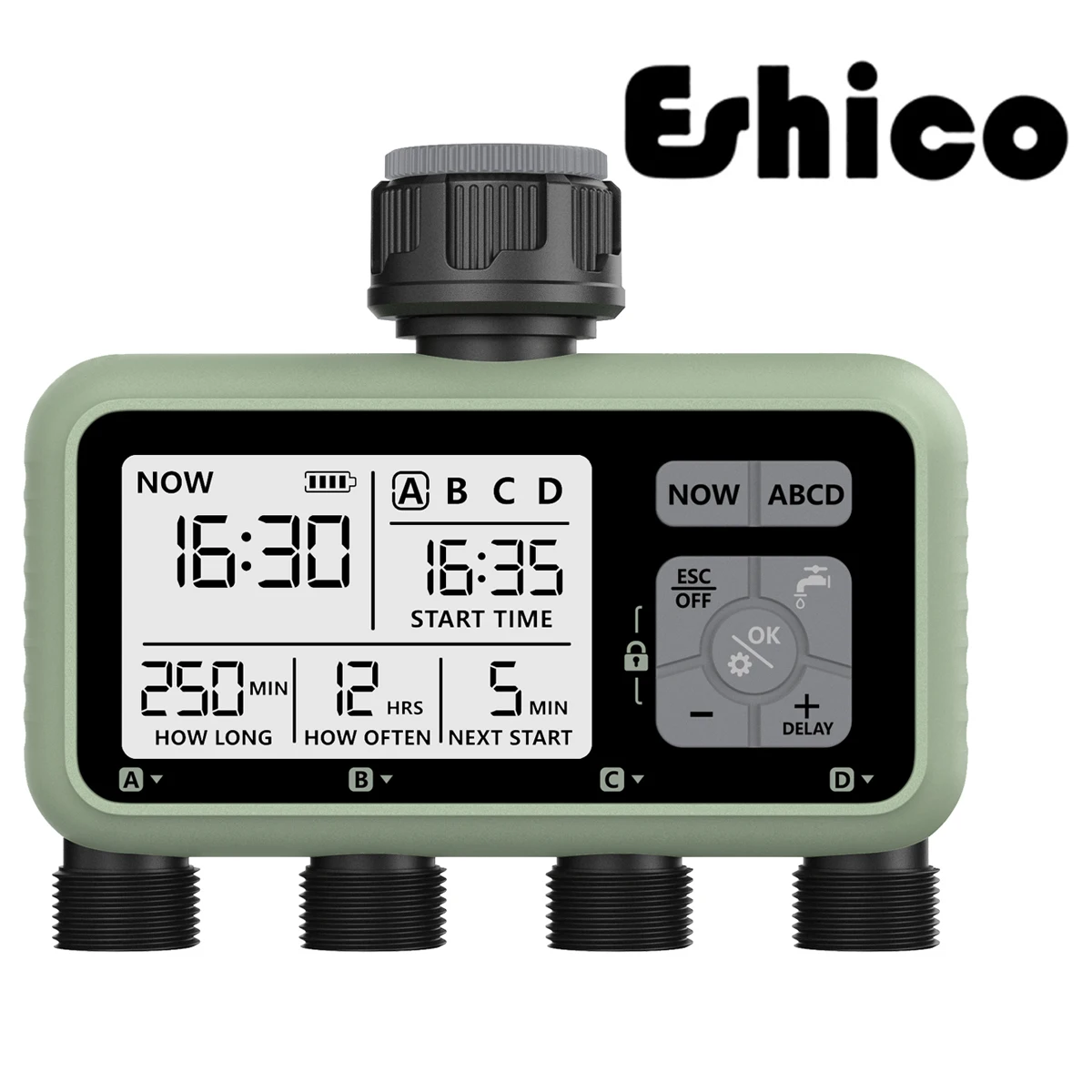 Eshico Multifunctional água temporizadores, multi adaptação calibre, instalação conveniente, ferramentas jovens jardim, 4-Outlet