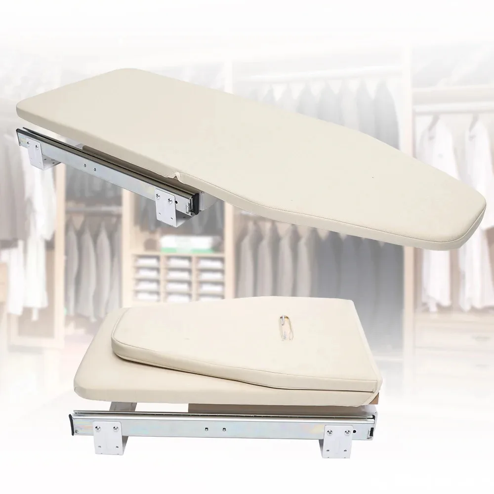 

Retractable Ironing Board for Closet Cabinet, Pull-Out Foldable Built-in Board w/180° Swivel &Quiet Track & Heat-Resistant Cover