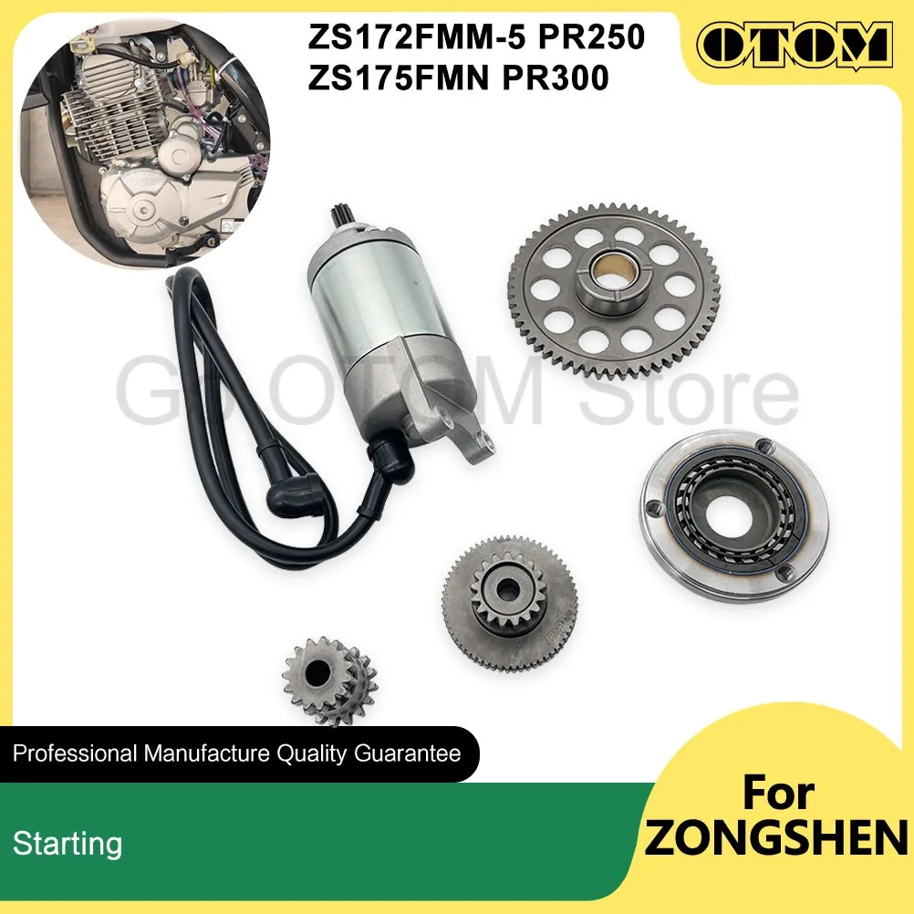 ZS172FMM-5 ZS175FMN démarreur de moto, engrenage de réduction, embrayage, roulement unidirectionnel, plaque d'engrenage d'entraînement pour ZONGSHEN PR250 PR300