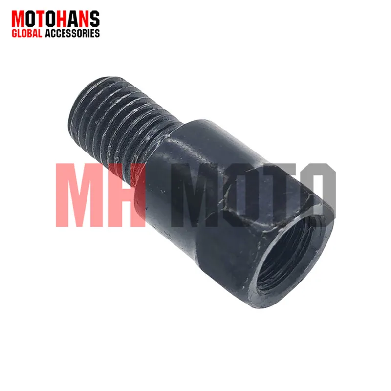 MOTORCYCLE 2PC UNIVERSAL BLACK REARVIEW MIRROR CONVERSION BOLT M10 TO M10 POSITIVE THREAD TO REVERSE THREAD