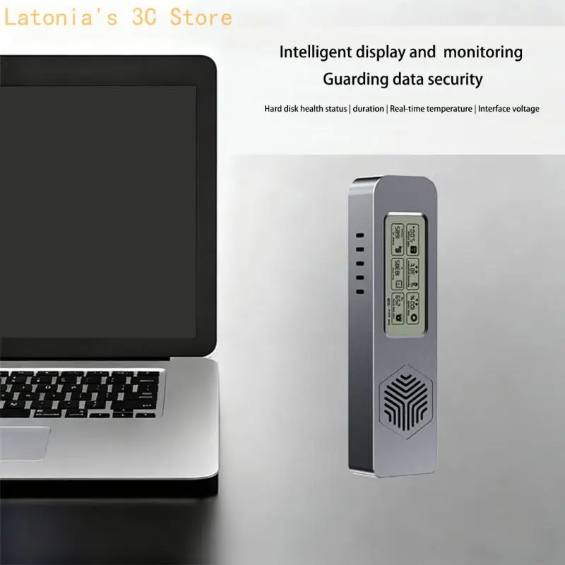 Tragbares NVMe-SATAs-SSD-Gehäuse mit LCD-Display und Lüfter zur Wärmereduzierung X3UB – Detail 10